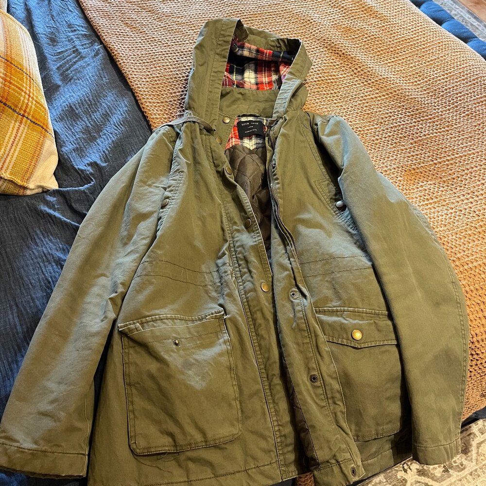 Army Green Utility Jacket with Hood